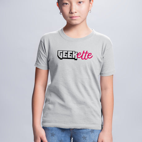 T-Shirt Enfant Geekette Gris