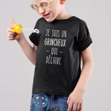 T-Shirt Enfant Grincheux qui déchire Noir