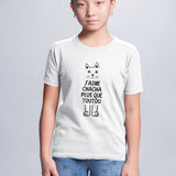 T-Shirt Enfant J'aime chacha plus que toutou Blanc