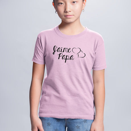 T-Shirt Enfant J'aime papa Rose