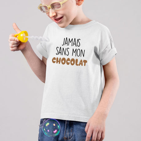 T-Shirt Enfant Jamais sans mon chocolat Blanc