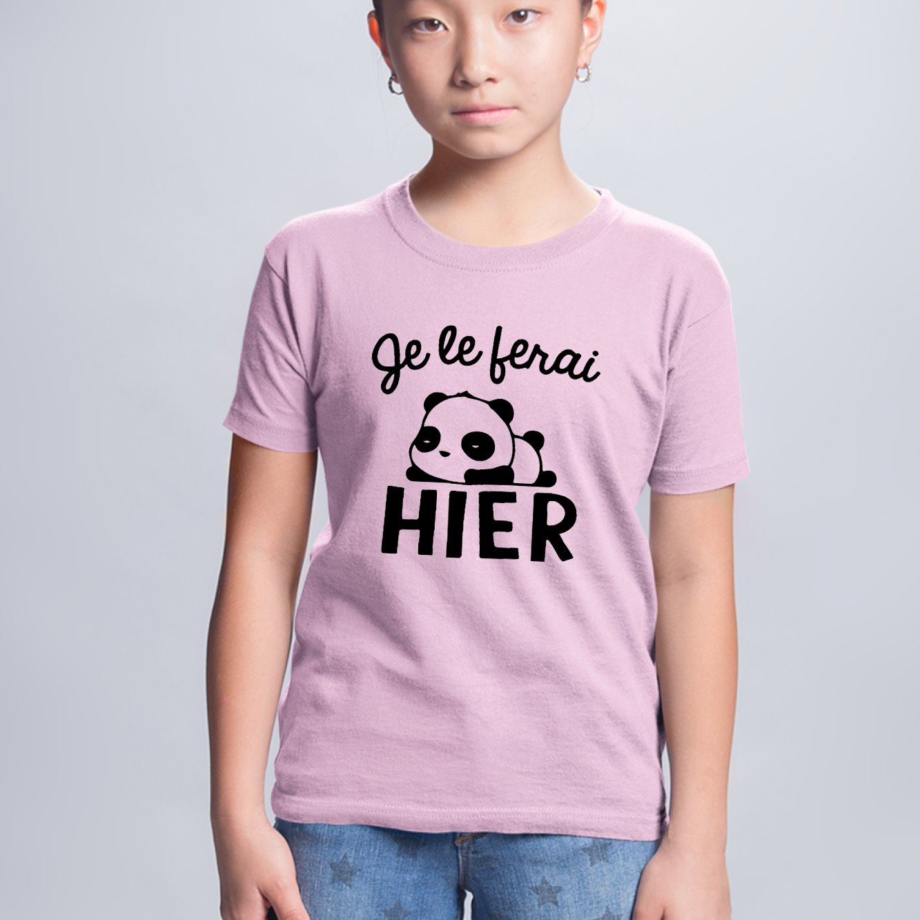 T-Shirt Enfant Je le ferai hier Rose