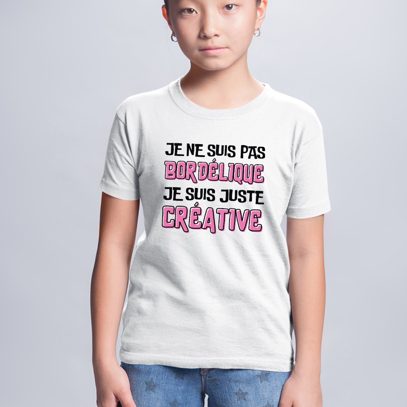 T-Shirt Enfant Je ne suis pas bordélique je suis créative