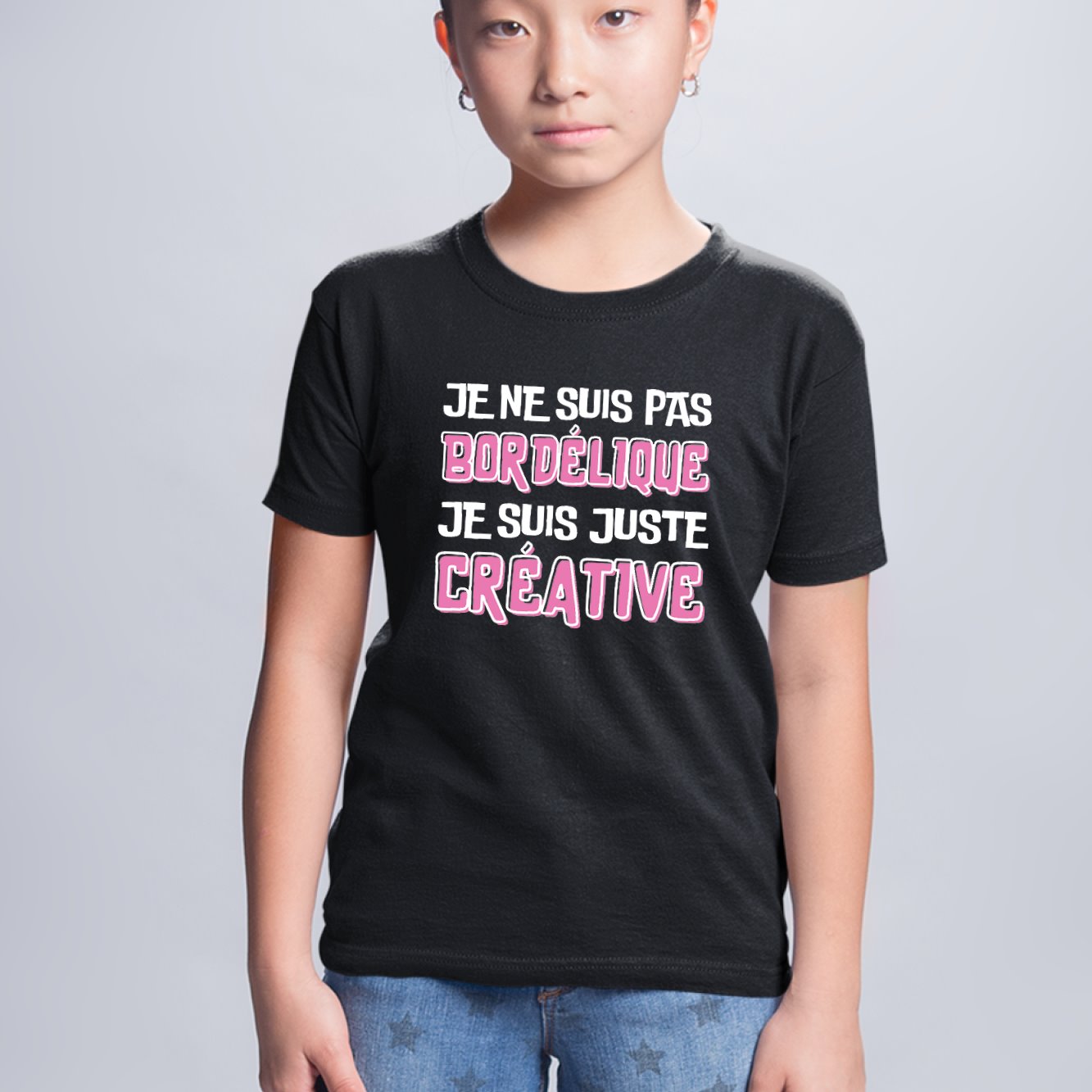 T-Shirt Enfant Je ne suis pas bordélique je suis créative