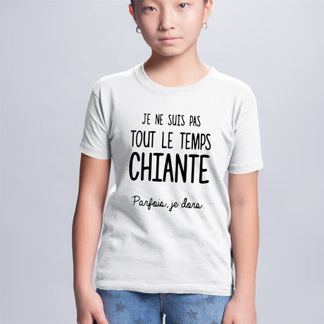 T-Shirt Enfant Je ne suis pas chiante Blanc