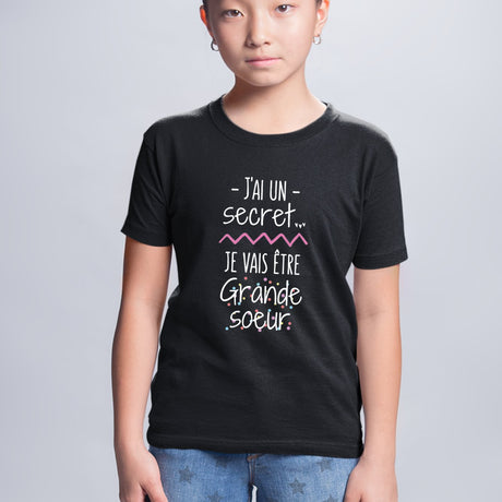 T-Shirt Enfant Je vais être grande soeur Noir