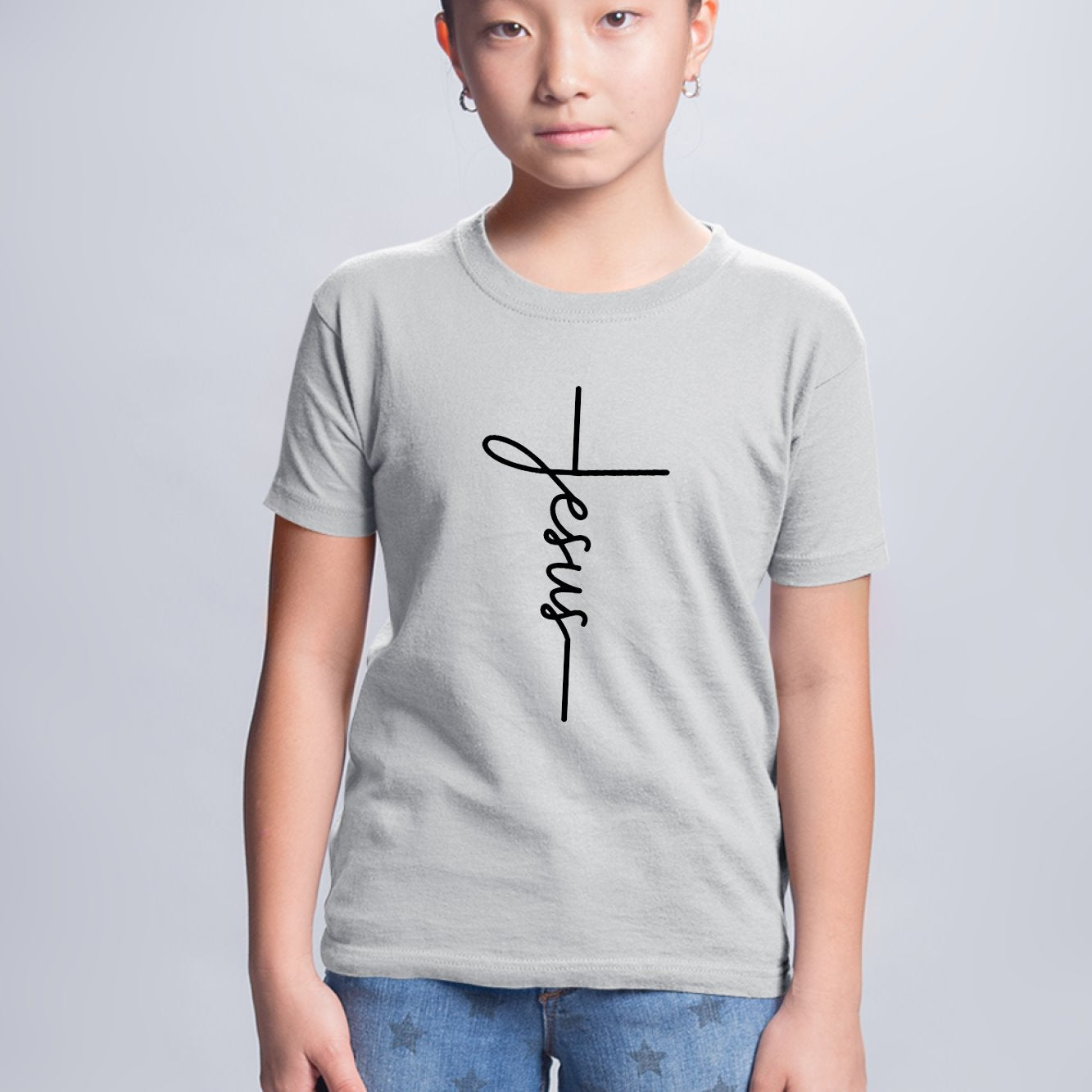 T-Shirt Enfant Jesus Gris