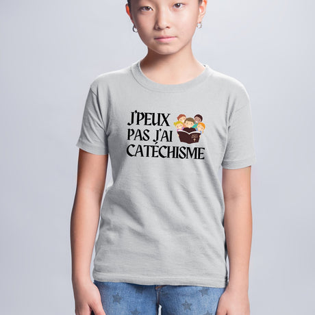 T-Shirt Enfant J'peux pas j'ai catéchisme Gris