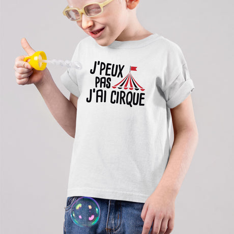 T-Shirt Enfant J'peux pas j'ai cirque Blanc