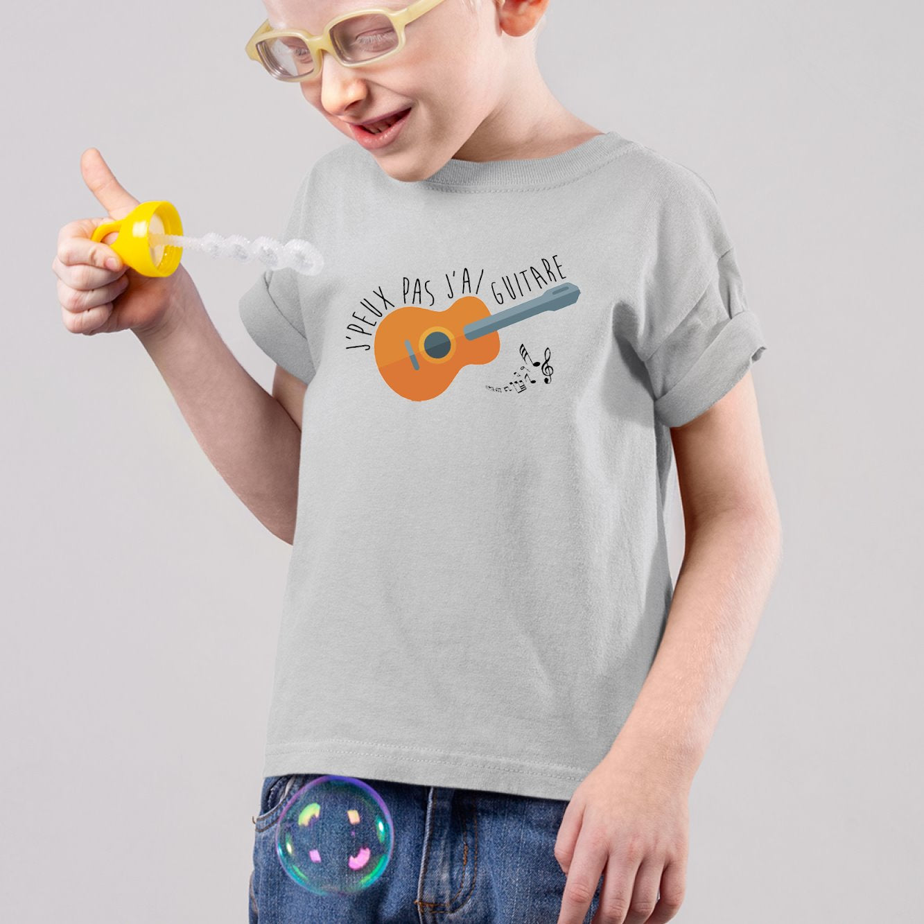 T-shirt Enfant Gap - Garçon 6-7 Ans - Bleu - Imprimé Espace Et Guitare