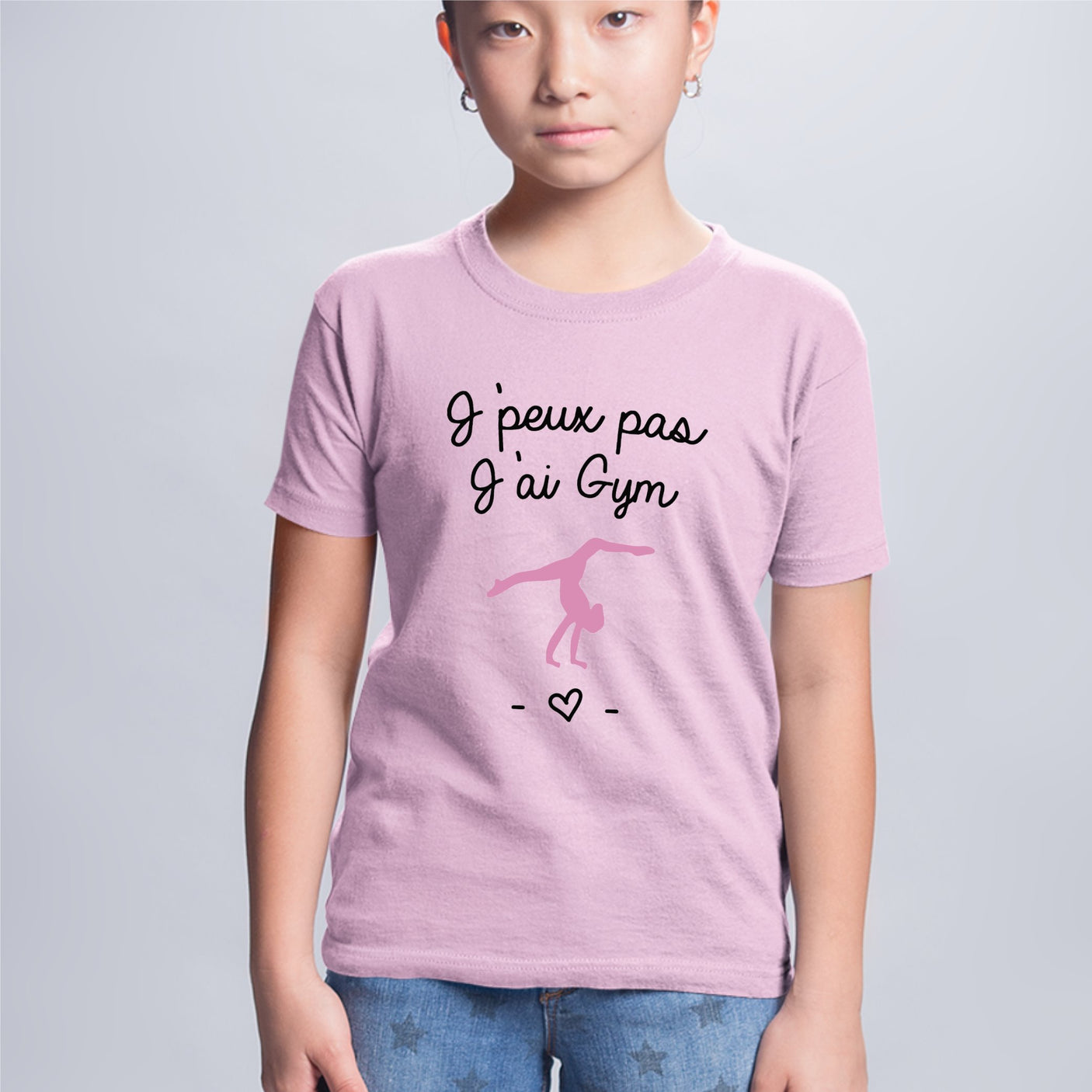 T-Shirt Enfant J'peux pas j'ai gym Rose