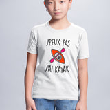 T-Shirt Enfant J'peux pas j'ai kayak Blanc