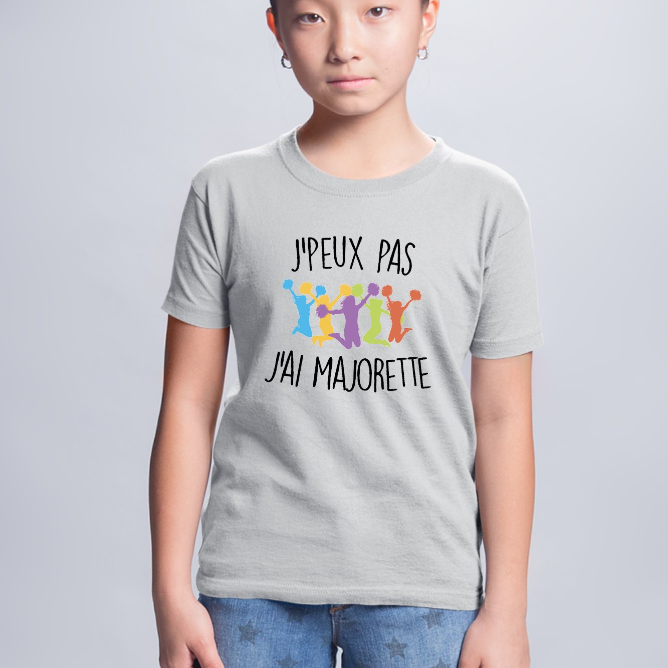 T-Shirt Enfant J'peux pas j'ai majorette Gris