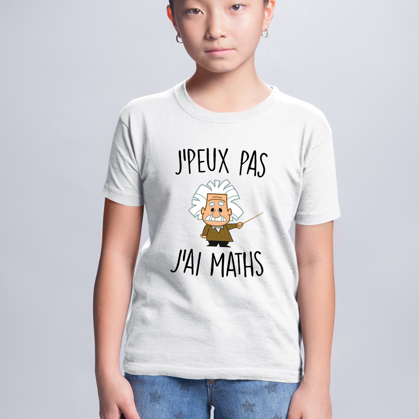 T-Shirt Enfant J'peux pas j'ai maths Blanc