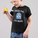 T-Shirt Enfant J'peux pas j'ai messe Noir