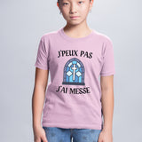 T-Shirt Enfant J'peux pas j'ai messe Rose