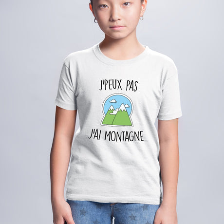 T-Shirt Enfant J'peux pas j'ai montagne Blanc