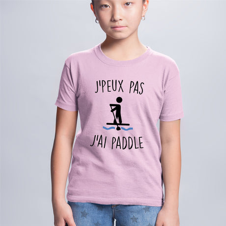 T-Shirt Enfant J'peux pas j'ai paddle Rose