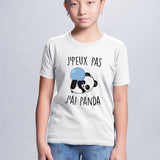 T-Shirt Enfant J'peux pas j'ai panda Blanc