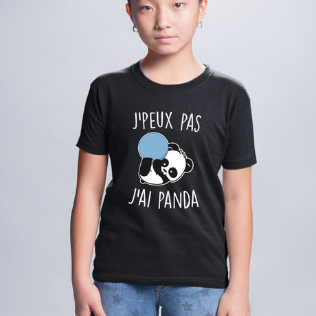T-Shirt Enfant J'peux pas j'ai panda Noir