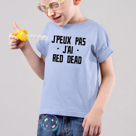 T-Shirt Enfant J'peux pas j'ai red dead Bleu