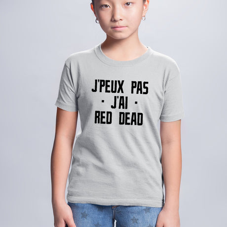T-Shirt Enfant J'peux pas j'ai red dead Gris