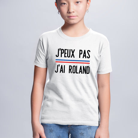 T-Shirt Enfant J'peux pas j'ai Roland Blanc