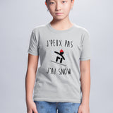 T-Shirt Enfant J'peux pas j'ai snow Gris