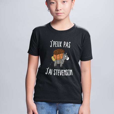T-Shirt Enfant J'peux pas j'ai Stevenson Noir