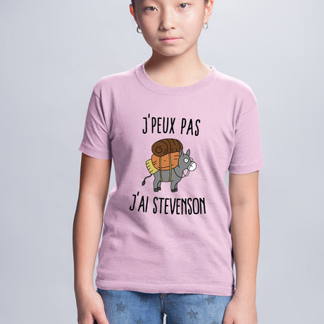 T-Shirt Enfant J'peux pas j'ai Stevenson Rose