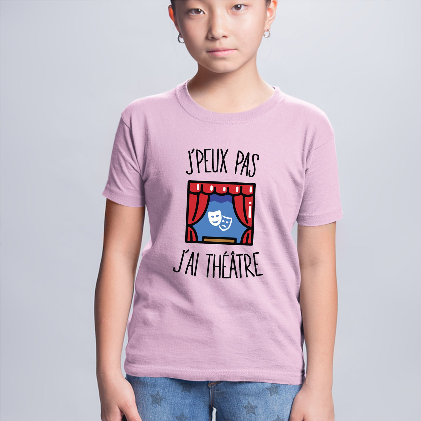 T-Shirt Enfant J'peux pas j'ai théâtre Rose