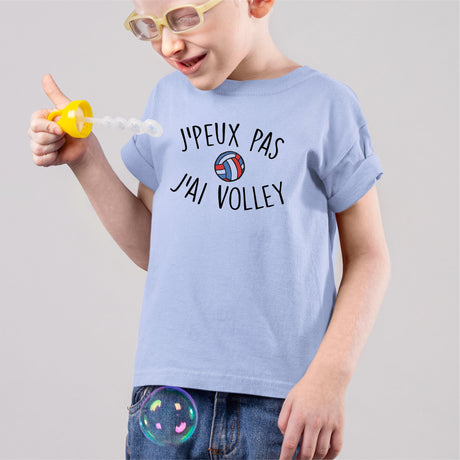 T-Shirt Enfant J'peux pas j'ai volley Bleu