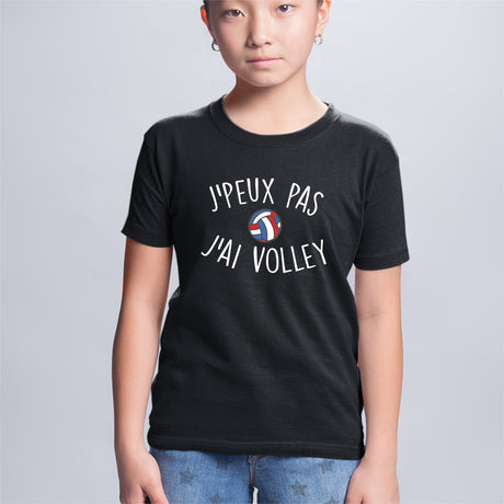 T-Shirt Enfant J'peux pas j'ai volley Noir
