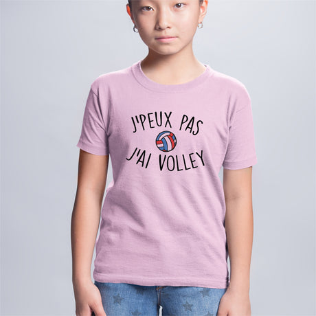T-Shirt Enfant J'peux pas j'ai volley Rose