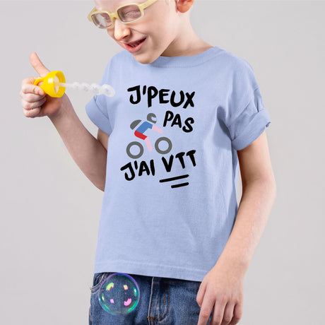 T-Shirt Enfant J'peux pas j'ai VTT Bleu