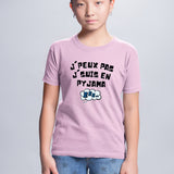 T-Shirt Enfant J'peux pas j'suis en pyjama Rose