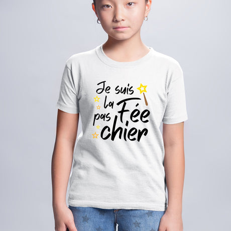 T-Shirt Enfant La fée pas chier Blanc