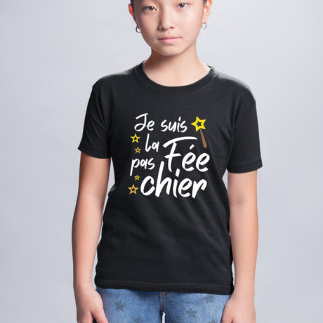 T-Shirt Enfant La fée pas chier Noir