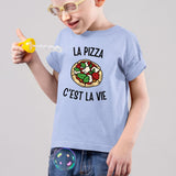 T-Shirt Enfant La pizza c'est la vie Bleu