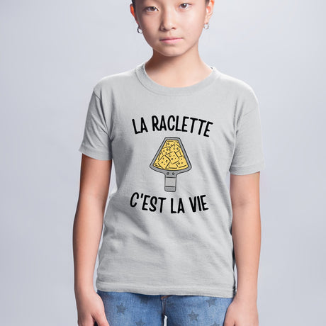 T-Shirt Enfant La raclette c'est la vie Gris