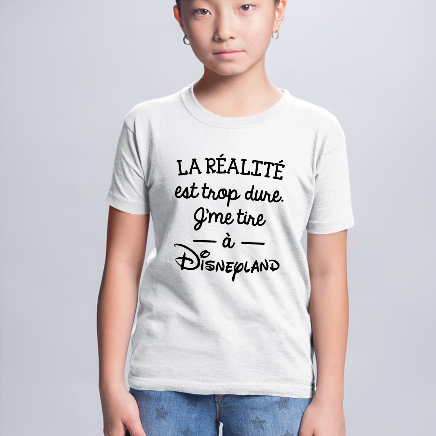 T-Shirt Enfant La réalité est trop dure Blanc