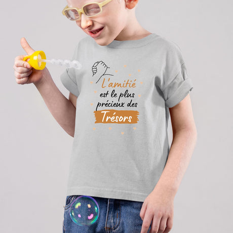 T-Shirt Enfant L'amitié le plus précieux des trésors Gris