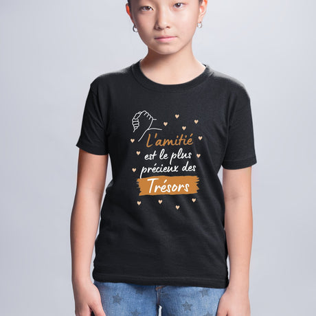 T-Shirt Enfant L'amitié le plus précieux des trésors Noir