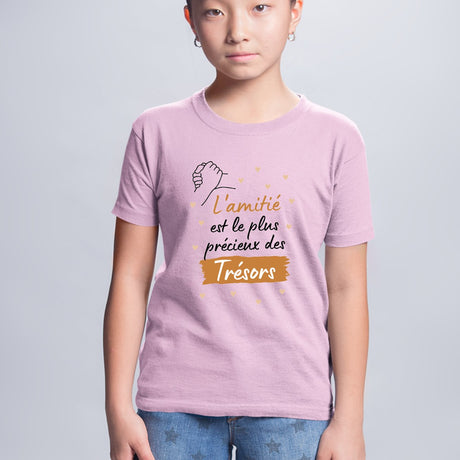 T-Shirt Enfant L'amitié le plus précieux des trésors Rose
