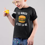T-Shirt Enfant Le burger c'est la vie Noir