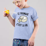 T-Shirt Enfant Le fromage c'est la vie Bleu