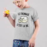 T-Shirt Enfant Le fromage c'est la vie Gris