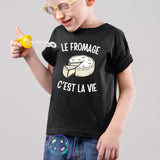 T-Shirt Enfant Le fromage c'est la vie Noir