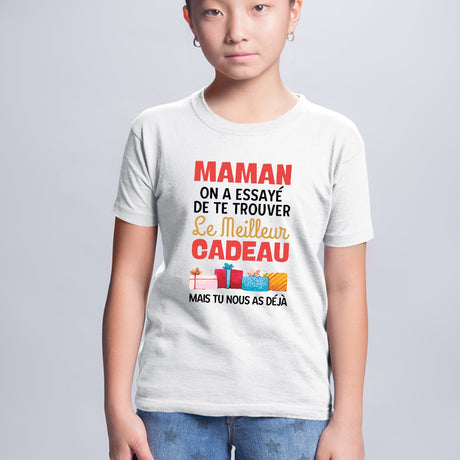 T-Shirt Enfant Le meilleur cadeau pour maman Blanc