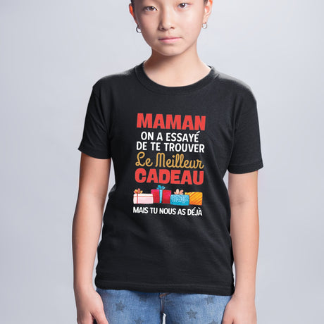 T-Shirt Enfant Le meilleur cadeau pour maman Noir